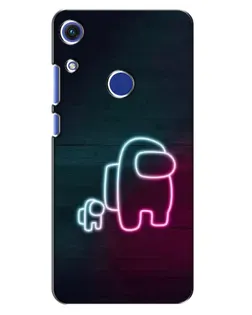 Чехол для Huawei Honor 8A с картинкой «Among Us неон-арт»