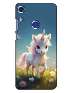 Чехол для Huawei Honor 8A с картинкой «Единорог на поляне»