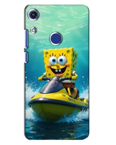 Чехол для Huawei Honor 8A с картинкой «Спанч Боб на гидроцикле»