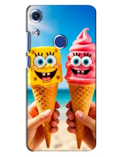 Чехол для Huawei Honor 8A с картинкой «Спанч Боб мороженое»
