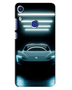 Чехол для Huawei Honor 8A с картинкой «Tesla в неоне»