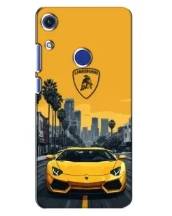 Чехол для Huawei Honor 8A с картинкой «Желтый Lamborghini город»