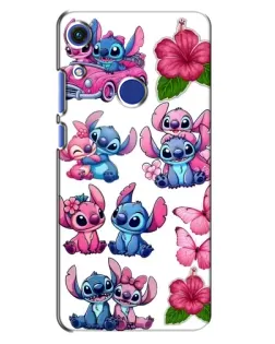 Чехол для Huawei Honor 8A с картинкой «Стикеры Stitch и Angel»