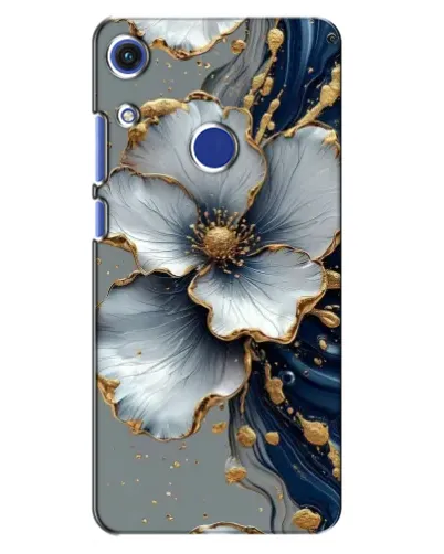 Чохол для Huawei Honor 8A з картинкою «Біла квітка та золотий флюїд» Чохол для Huawei Honor 8A з картинкою «Біла квітка та золотий флюїд»