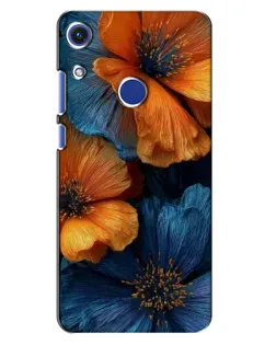 Чохол для Huawei Honor 8A з картинкою «Яскрава синьо-помаранчева флора»