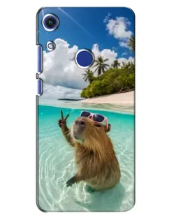 Чехол для Huawei Honor 8A с картинкой «Капибара на море»