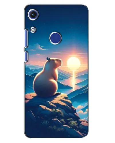 Чехол для Huawei Honor 8A с картинкой «Закат солнца с капибарой»