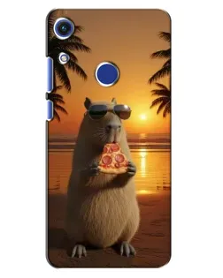 Чехол для Huawei Honor 8A с картинкой «Капибара с пиццей»