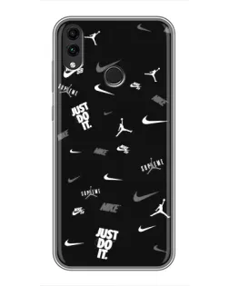 Чохол для Huawei Honor 8X з картинкою «Nike Black Pattern» Чохол для Huawei Honor 8X з картинкою «Nike Black Pattern»