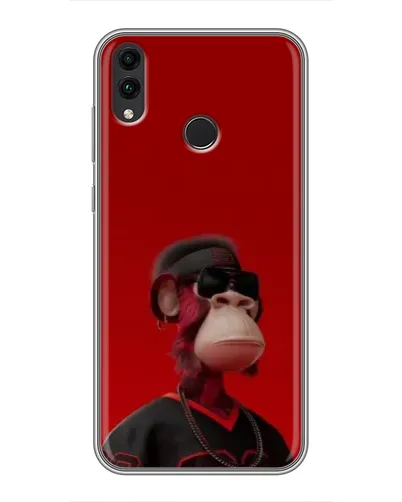 Чехол для Huawei Honor 8X с картинкой «Bored Ape в красном»