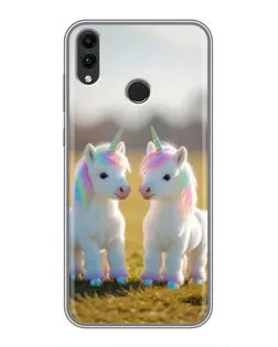 Чехол для Huawei Honor 8X с картинкой «Пара единорогов»