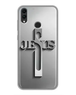 Чехол для Huawei Honor 8X с картинкой «Металлический крест Jesus»