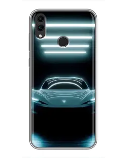 Чохол для Huawei Honor 8X з картинкою «Tesla в неоні»