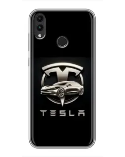 Чохол для Huawei Honor 8X з картинкою «Tesla — срібне авто»