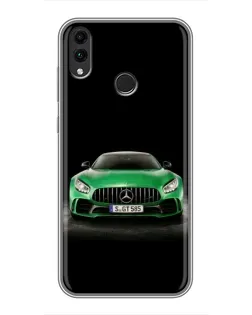 Чехол для Huawei Honor 8X с картинкой «Mercedes — неоновый лого»