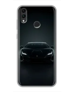 Чохол для Huawei Honor 8X з картинкою «Чорний Lamborghini Aventador»