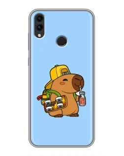Чохол для Huawei Honor 8X з картинкою «Капібара на скейті»