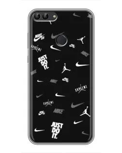 Чехол для Huawei Honor 9 Lite с картинкой «Nike Black Pattern»