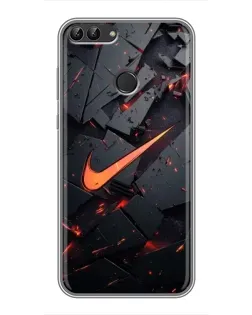 Чехол для Huawei Honor 9 Lite с картинкой «Nike — эффект разломов»