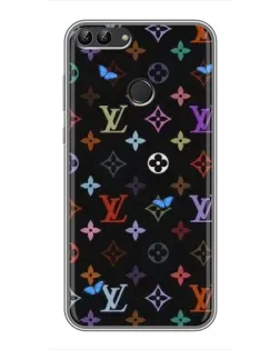 Чехол для Huawei Honor 9 Lite с картинкой «Цветная монограмма LV»
