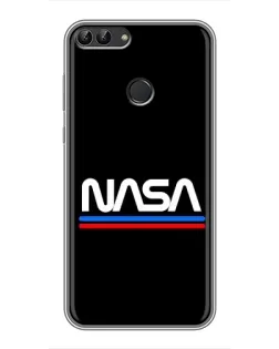 Чехол для Huawei Honor 9 Lite с картинкой «NASA — классика Red Blue»