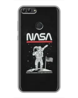 Чехол для Huawei Honor 9 Lite с картинкой «NASA — шагаем по Луне»