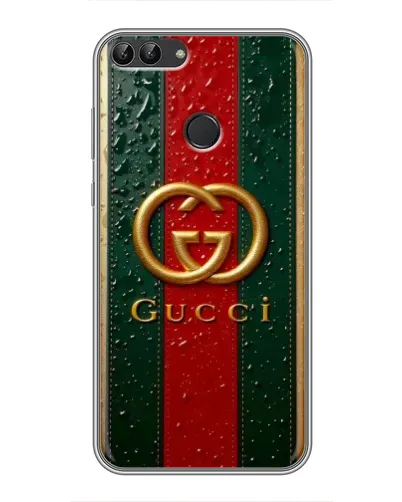 Чехол для Huawei Honor 9 Lite с картинкой «Gucci — фирменная полоса и золото» Чехол для Huawei Honor 9 Lite с картинкой «Gucci — фирменная полоса и золото»