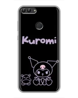 Чехол для Huawei Honor 9 Lite с картинкой «Kuromi — черный минимализм» Чехол для Huawei Honor 9 Lite с картинкой «Kuromi — черный минимализм»