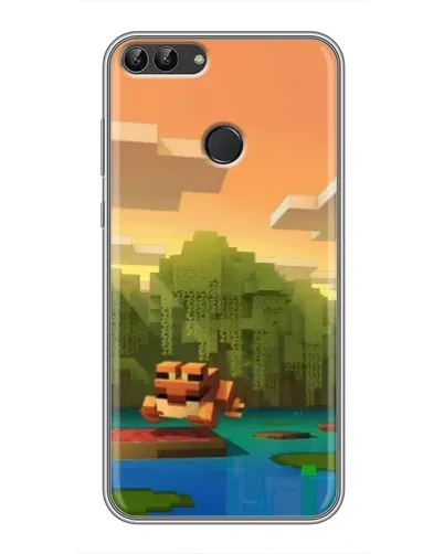Чехол для Huawei Honor 9 Lite с картинкой «Майнкрафт закат солнца»