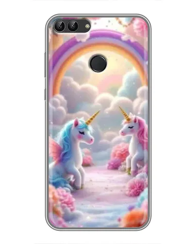 Чехол для Huawei Honor 9 Lite с картинкой «Радуга и единороги»