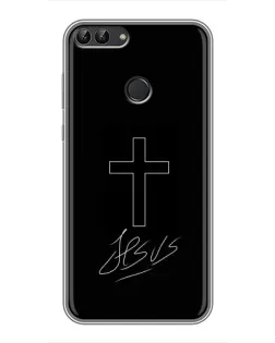 Чехол для Huawei Honor 9 Lite с картинкой «Графический крест Jesus»