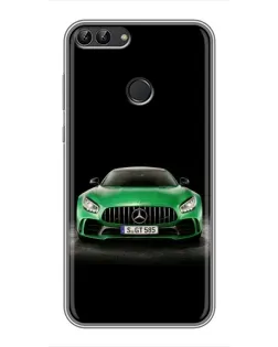 Чехол для Huawei Honor 9 Lite с картинкой «Mercedes — неоновый лого»