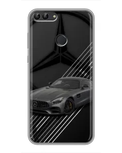 Чехол для Huawei Honor 9 Lite с картинкой «Mercedes AMG — графика»