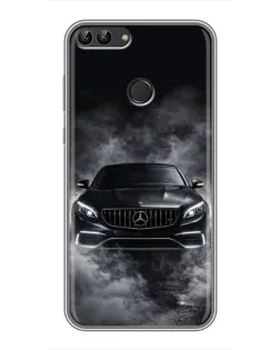Чехол для Huawei Honor 9 Lite с картинкой «Mercedes в дыму»
