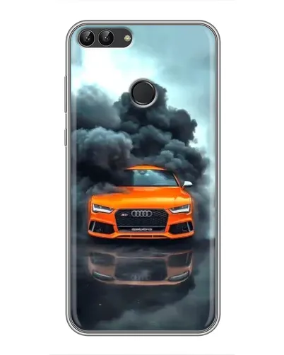 Чехол для Huawei Honor 9 Lite с картинкой «Audi в облаках дыма»