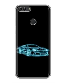 Чехол для Huawei Honor 9 Lite с картинкой «Неоновый контур Lamborghini» Чехол для Huawei Honor 9 Lite с картинкой «Неоновый контур Lamborghini»