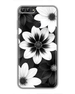 Чехол для Huawei Honor 9 Lite с картинкой «Монохромные астры»