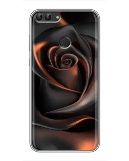 Чехол для Huawei Honor 9 Lite с картинкой «Шелковая черная роза»