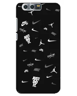 Чехол для Huawei Honor 9 (Glory 9, STF) с картинкой «Nike Black Pattern» Чехол для Huawei Honor 9 (Glory 9, STF) с картинкой «Nike Black Pattern»