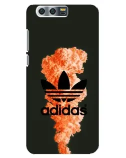 Чехол для Huawei Honor 9 (Glory 9, STF) с картинкой «Оранжевый дым Adidas»