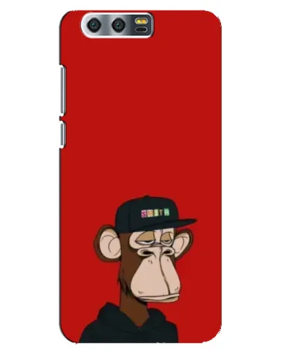 Чехол для Huawei Honor 9 (Glory 9, STF) с картинкой «Bored Ape — красный фон»