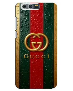 Чехол для Huawei Honor 9 (Glory 9, STF) с картинкой «Gucci — фирменная полоса и золото» Чехол для Huawei Honor 9 (Glory 9, STF) с картинкой «Gucci — фирменная полоса и золото»