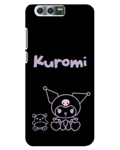 Чехол для Huawei Honor 9 (Glory 9, STF) с картинкой «Kuromi — черный минимализм»