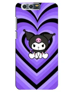 Чехол для Huawei Honor 9 (Glory 9, STF) с картинкой «Kuromi и фиолетовые сердца»