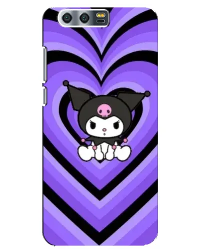 Чехол для Huawei Honor 9 (Glory 9, STF) с картинкой «Kuromi и фиолетовые сердца»