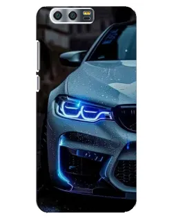 Чехол для Huawei Honor 9 (Glory 9, STF) с картинкой «Взгляд BMW с синими фарами»