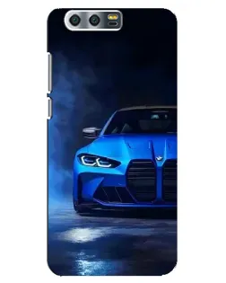 Чехол для Huawei Honor 9 (Glory 9, STF) с картинкой «Голубая BMW M4»