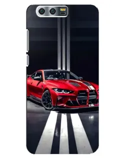 Чехол для Huawei Honor 9 (Glory 9, STF) с картинкой «Красная BMW на дороге»