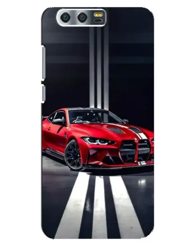 Чехол для Huawei Honor 9 (Glory 9, STF) с картинкой «Красная BMW на дороге»