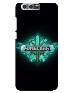 Чехол для Huawei Honor 9 (Glory 9, STF) с картинкой «Minecraft Diamond лого»